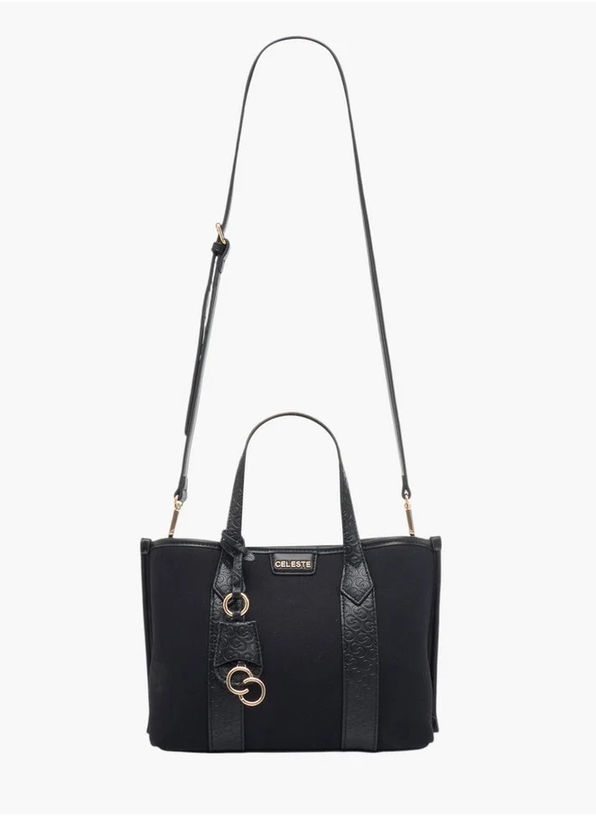سيليست Women's Monogram Embossed Tote Bag with Adjustable Strap