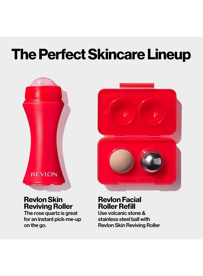 Revlon Oil Absorbing & Cooling Facial Roller Refill Pack with Volcanic & Stainless Steel Stones in Storage Case, Eco-Friendly, Easy to Clean, 1 count - Image 4