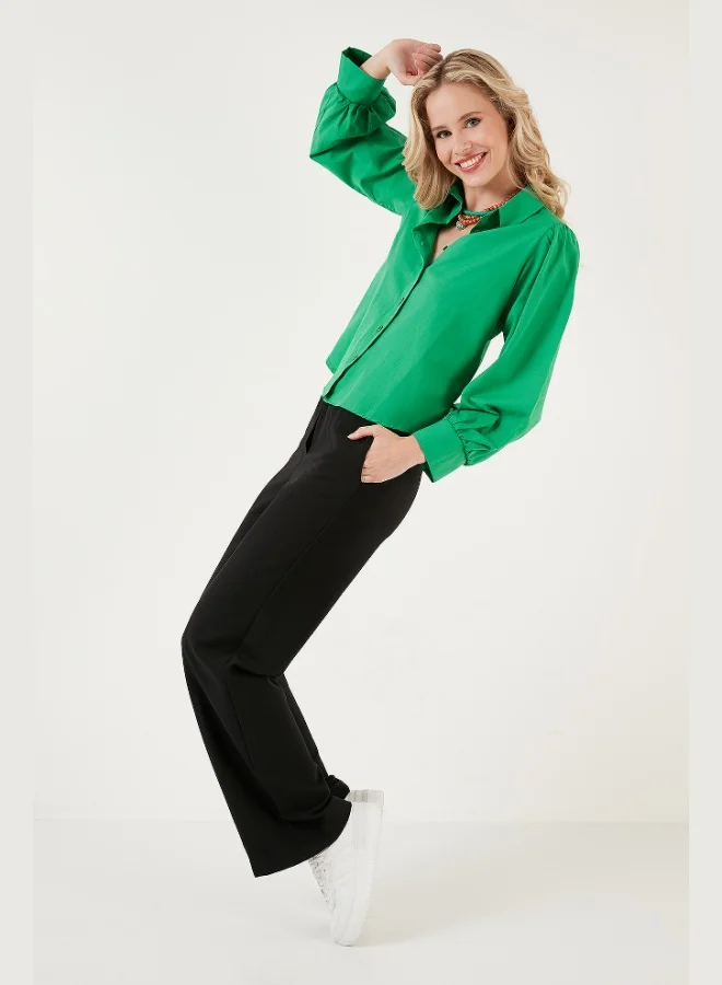 Lela Lela Regular Fit Balloon Sleeve Poplin Shirt Women's SHIRT 611GO0153