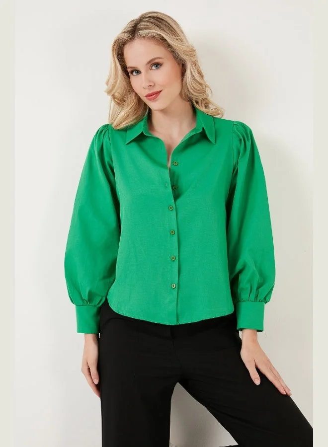 Lela Lela Regular Fit Balloon Sleeve Poplin Shirt Women's SHIRT 611GO0153