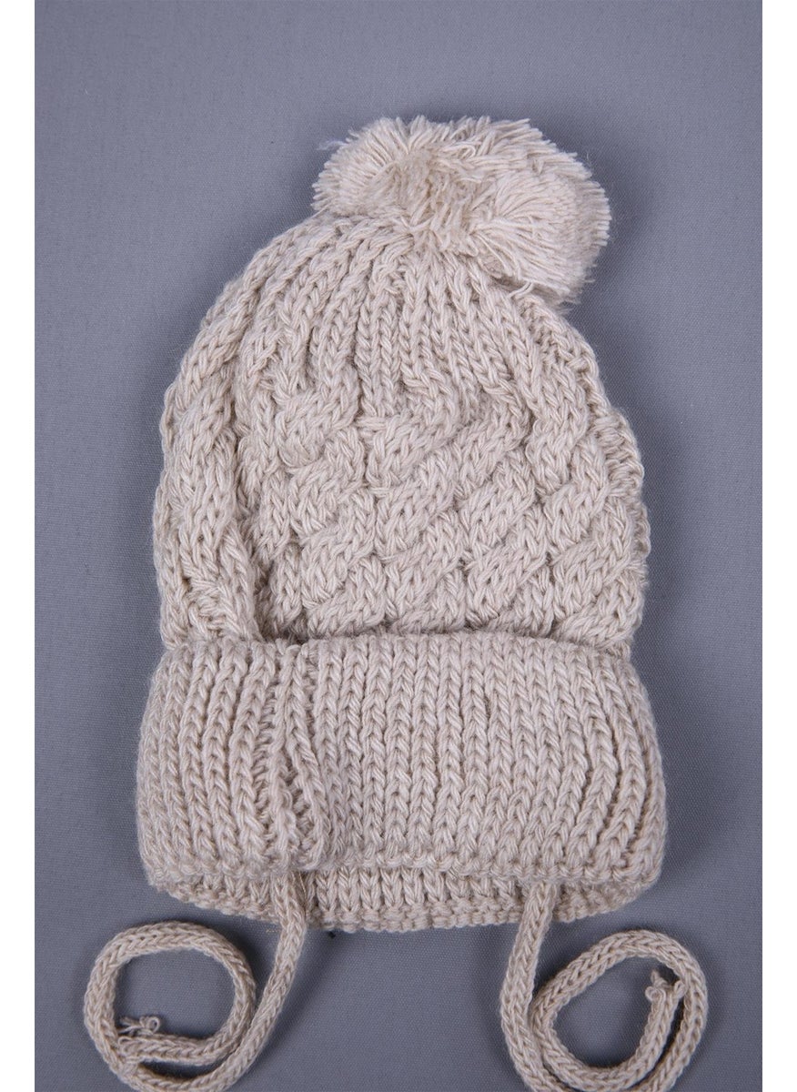 Baby Hola Babyhola Knitwear with Pompom and Tie-up Baby Girl and Boy Newborn 0-3 Months Beanie 0946-1  - Image 3