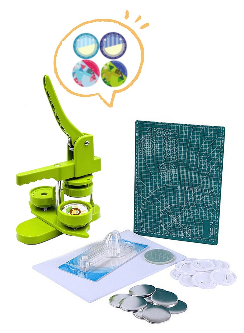كيدل آلة صنع الأزرار بدون تثبيت، ماكينة صنع دبابيس DIY، مجموعة مكبس بقبضة مريحة بشكل قوسي - آلة الأزرار + 37 قالب + 37 مادة استهلاكية + 37 قاطع دائري سهل + ورق صورة بحجم A4 + لوح A4 - Image 1