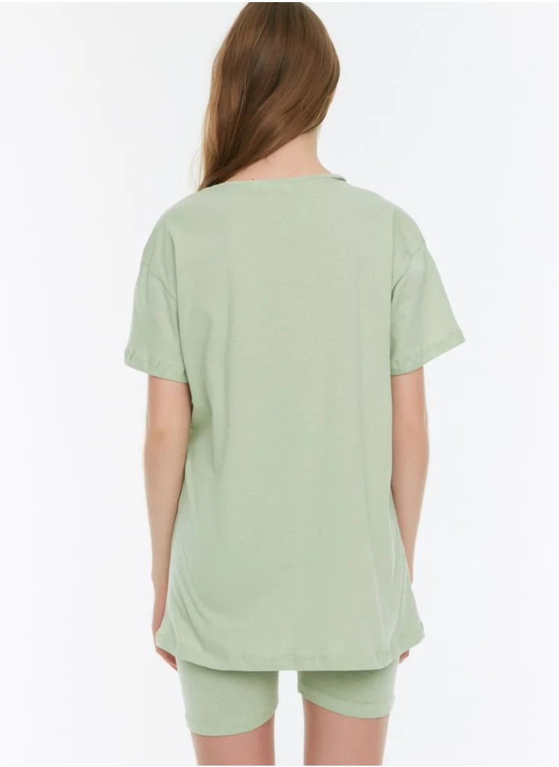 trendyol Printed T-Shirt & Shorts Set
