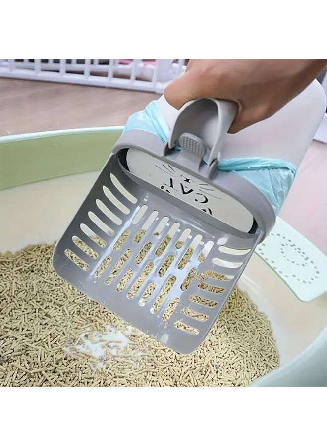 Cat Litter Scoop With 4 Rolls Of Trash Bags Integrated Dispenser Sturdy PP Material - Image 5