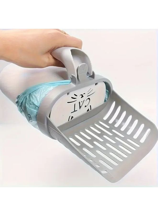 Cat Litter Scoop With 4 Rolls Of Trash Bags Integrated Dispenser Sturdy PP Material - Image 3