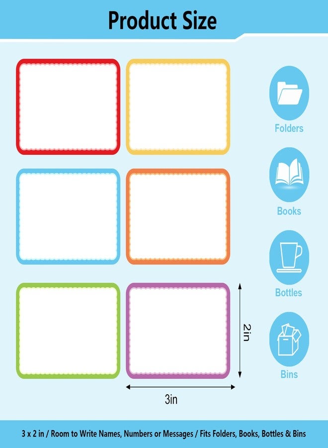 WSICSE 600 Name Tag Stickers, 3 x 2 in, Self-Adhesive Labels Stickers - Image 2