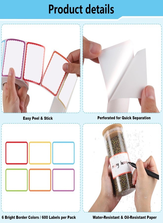 WSICSE 600 Name Tag Stickers, 3 x 2 in, Self-Adhesive Labels Stickers - Image 3