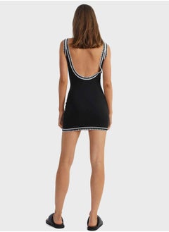 SNDYS Scoop Neck Fake Pocket Detail Dress  - Image 2
