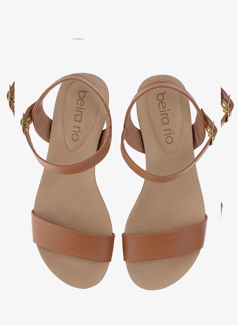 Beira Rio Camel Beira Rio Women’s Flat Sandals with Back Strap – Secure Fit and Lightweight Daily Wear for Women | Best Price UAE