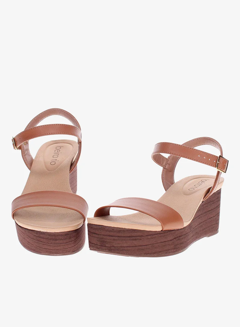 Beira Rio Camel Beira Rio Women’s Flat Sandals with Back Strap – Secure Fit and Lightweight Daily Wear for Women | Best Price UAE