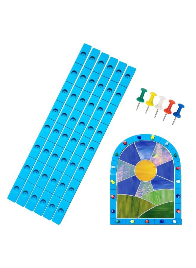 ARTKINGTO Layout Block System for Stained Glass Panels, Free to Bend, Easy for You to Layout of Straight Lines Or Any Degree Angles. 6 Pcs 12 Inch Heat Resistant Silicone - Image 1