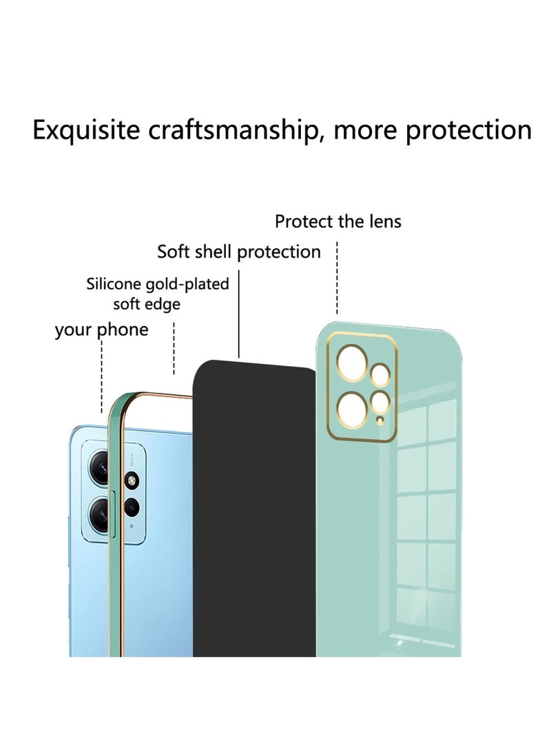 Redmi Note 12 4G Green Mobile Phone Case Cover, Luxury Plating Soft Back Cover, Raised Full Camera Protection - Image 5