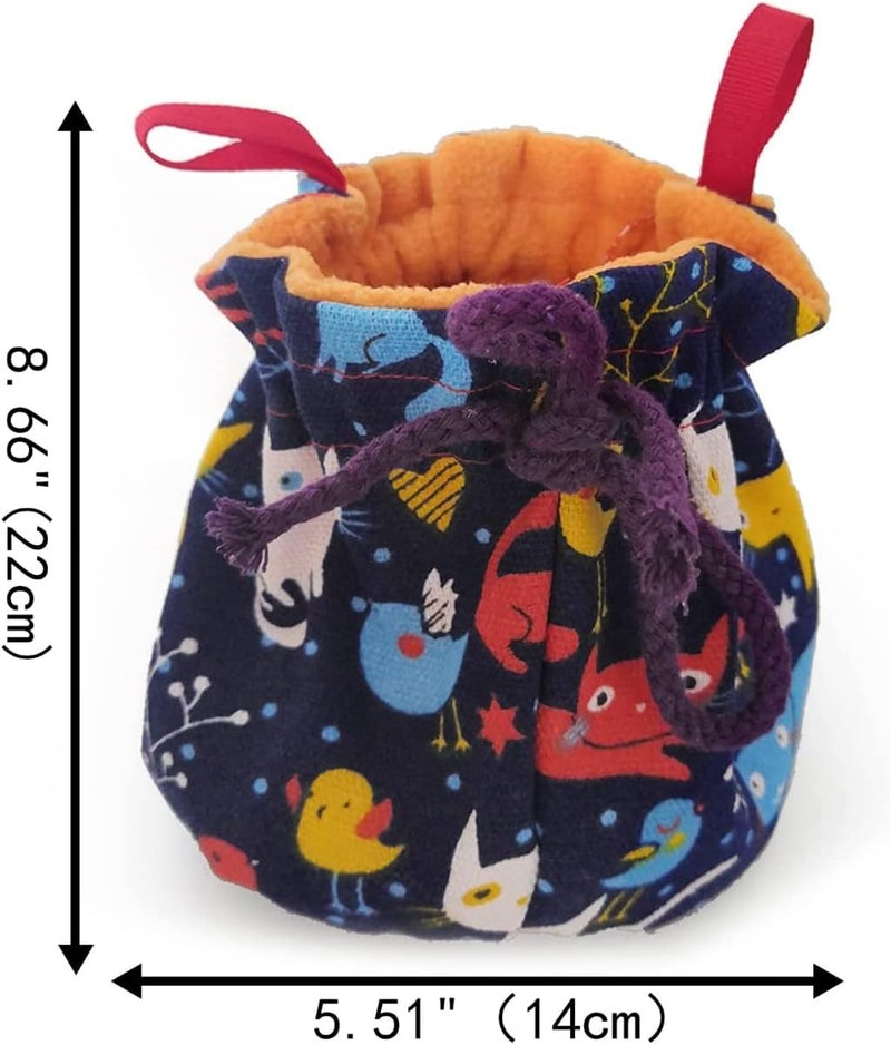 Pet Hanging Sleeping Pouch for Sugar Glider, Hanging Bed House with Drawstring Design, Small Animals Hammock Cage Accessories, Cage Warm Sleep Bag for Squirrel Hamster Guinea Pig Birds Parrot, 1 Pcs - Image 4