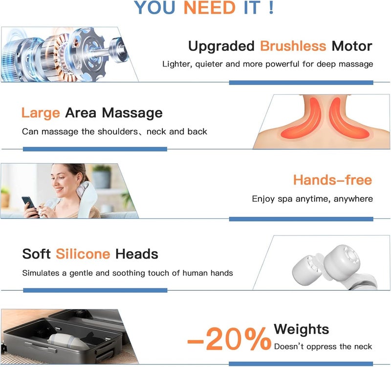 SPINE JADEX COMPLETE SPIN SOLUTIONS SPINE JADEX Neck And Back Massager With Heating Body for Body Aches and Pains Relief, Electric Wearable 5D Cervical Neck Massage Machine for Deep Tissue Back Shoulders Waist & Legs - Image 3