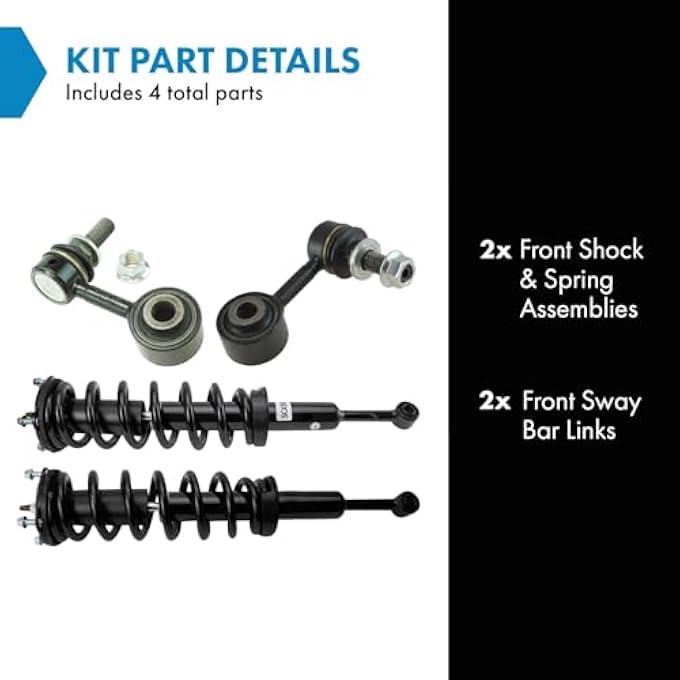 TRQ Front Suspension Kit Compatible With 20082019 Toyota Sequoia - Image 3