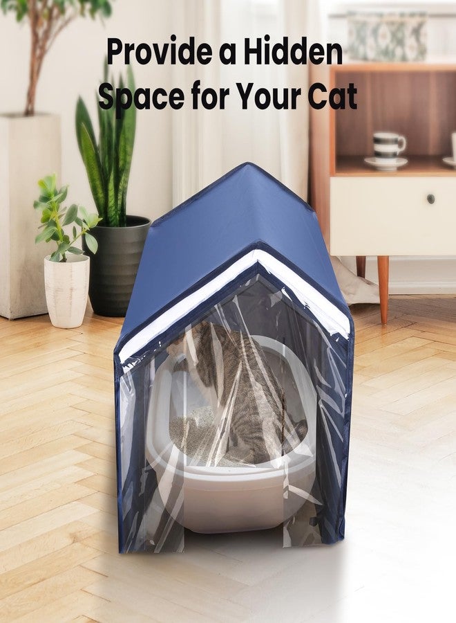 CTTZCKJ Cat Litter Box Cover Enclosed Cat Potty Cat Litter Box Cover, Removable Litter Box Cover Open Curtain for Easy Access to The Top Closed Cover - Image 5