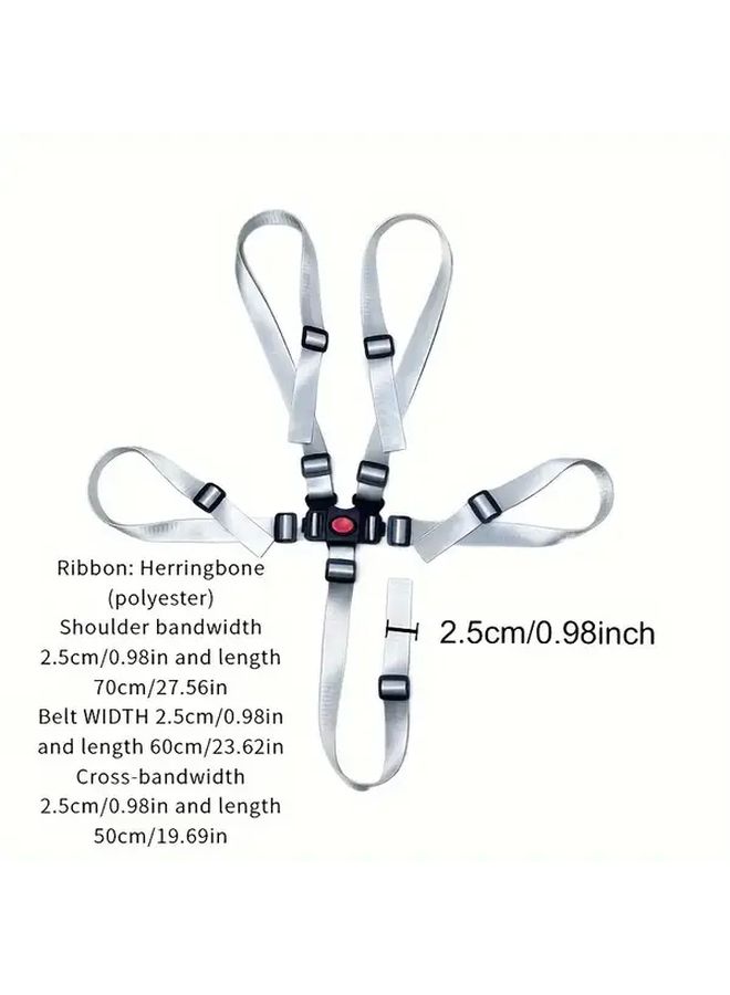 Style 1 Black PVC 5 Point High Chair Safety Belt Durable Easy Install Secure Fit For Stability And Comfort - Image 5
