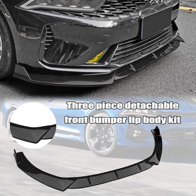Gear Up Front Bumper Lip Splitter Compatible With 2024 2023 2022 2021 Kia K5 & 2025 Kia K5 GT/GT Line 3PC Front Splitter Protection Bumper Lower Lip (Gloss Carbon Fiber) - Image 2