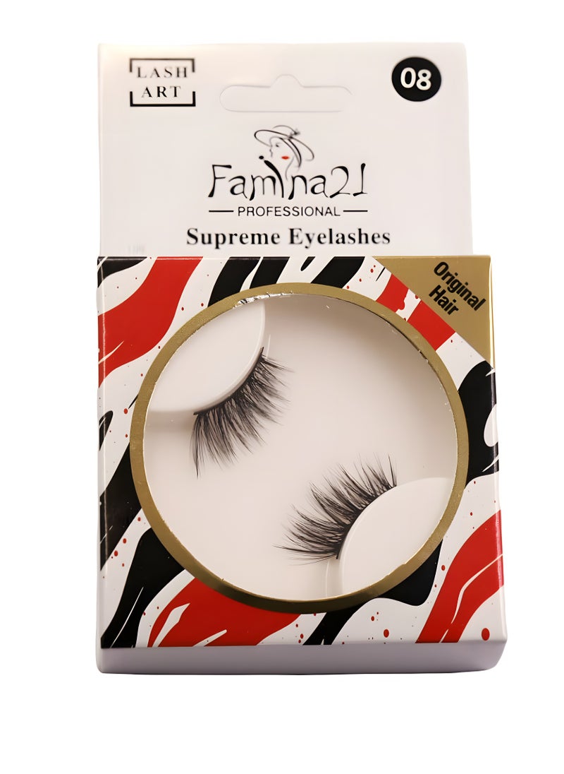 FAMINA21 Famina21 Supreme Eyelashes - 20 Models, Natural and Lightweight, Reusable False Eyelashes (FM08)  - Image 1