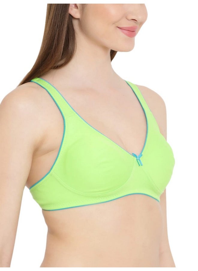 Clovia Clovia Women's Cotton Half Cup Bra (BR0584P17-38B_Green_38 B)  - Image 2