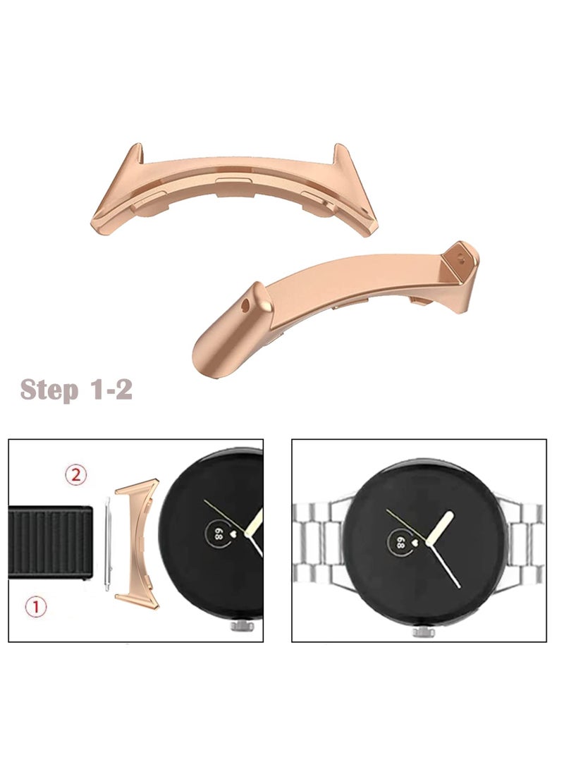 Excefore Compatible For Google Pixel Watch 2 Connector, 20 mm Stainless Steel Replaceable Connection Adapter For Google Pixel Watch 2 Accessories, Pixel Watch Band Connector Adapter, Rose Gold  - Image 4