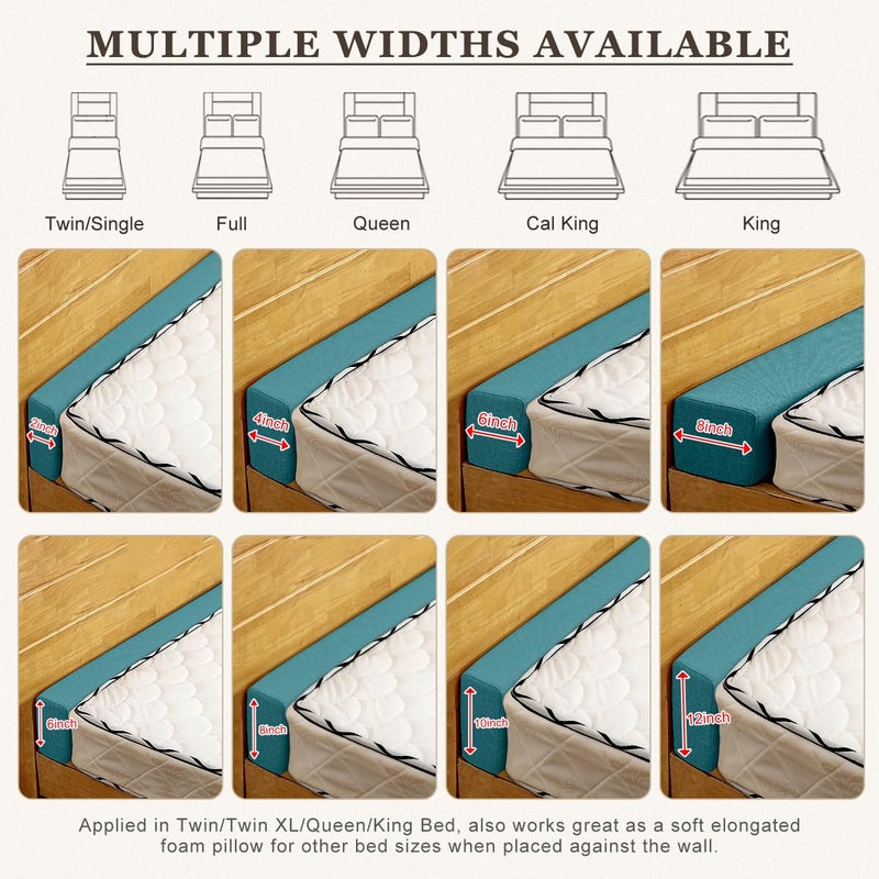 ThinMay Bed Gap Filler/Mattress Space Extender for Twin/Full/Queen/King Bed, Close Gap(0-12") Between Mattress and Headboard or Wall, Stop Losing Pillows(Dark Blue-LxWxD-60*2*6in) - Image 2