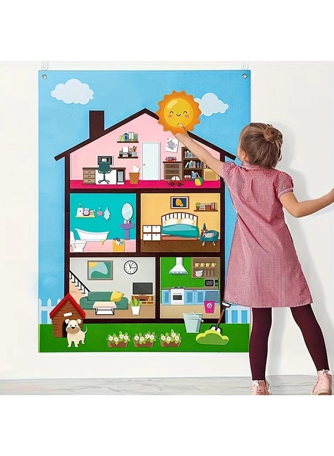 House Felt Storyboard Interactive DIY Toy For Early Childhood Education And Parent Child Play - Image 2