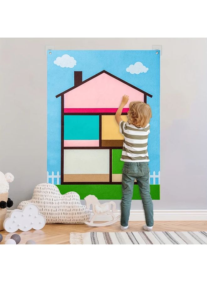 House Felt Storyboard Interactive DIY Toy For Early Childhood Education And Parent Child Play - Image 1