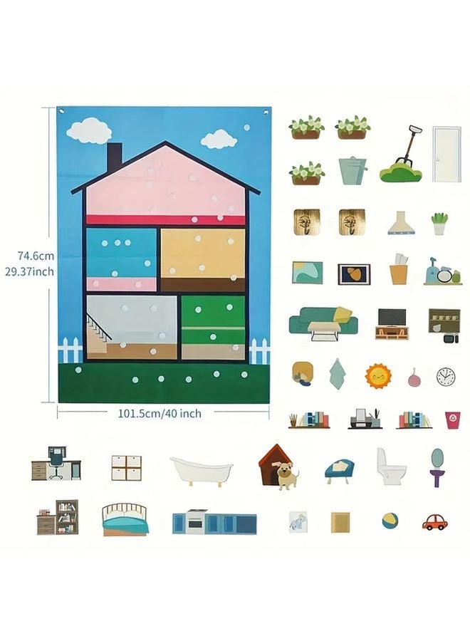House Felt Storyboard Interactive DIY Toy For Early Childhood Education And Parent Child Play - Image 3