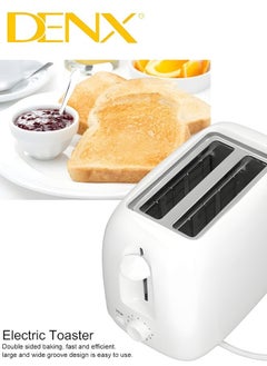 Denx 2-Slice Bread Toaster, 650 Watts, White  - Image 4