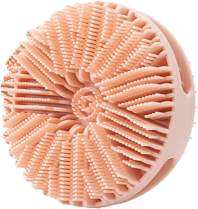 Abhaymart Silicone Bath Brush Shower Brush for Body Cleaning Bath Massage Scrubber Brush Hollow Design Shower Scrubber Brush for Travel Home Dorm Business Trip Multicolour - Image 1