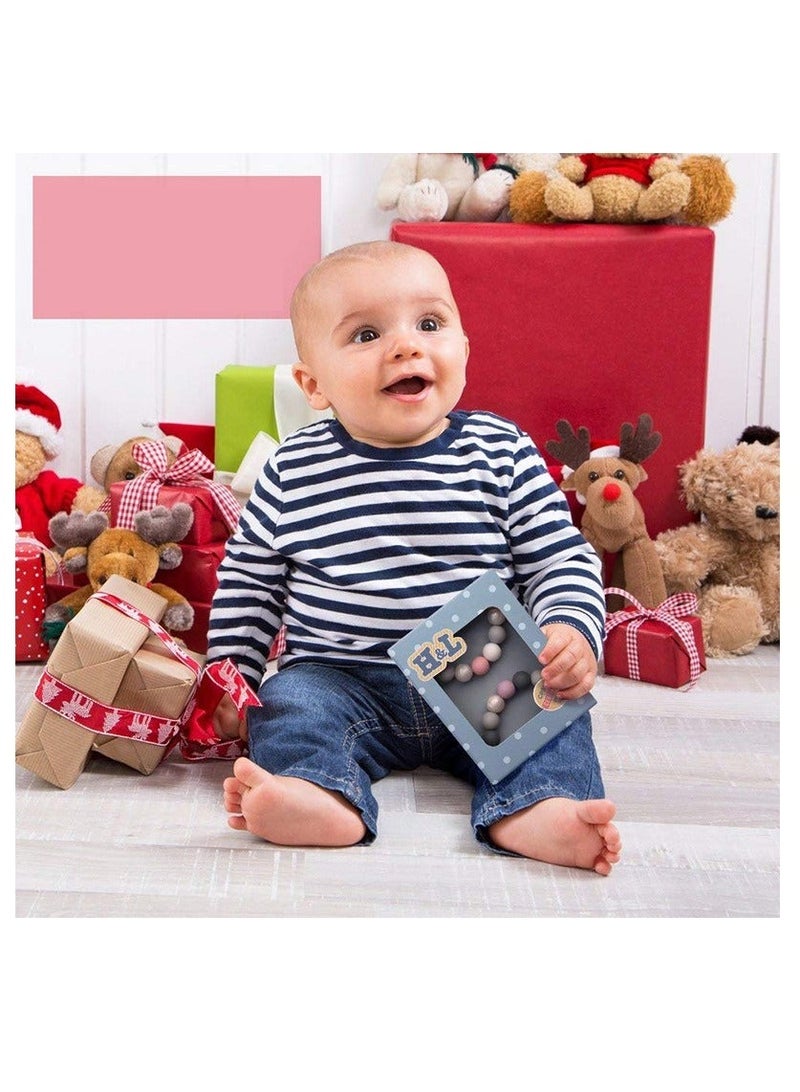 Captaintech 2 Pieces Silicone Pacifier Clip, Silicone Teething Beads Baby Pacifier Holder Pacifier Clip Set Customizable Pacifier Clip Neutral Clips for Baby Boys and Girls Soothing Teether Toy - Image 2