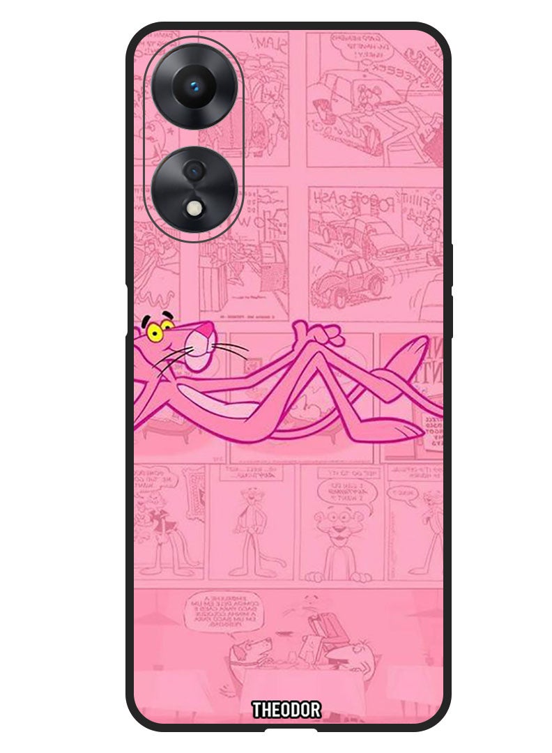 Theodor Protective Case Anti Scratch Shock Proof Bumper Cover For Oppo A98 Pink Panther - Image 1