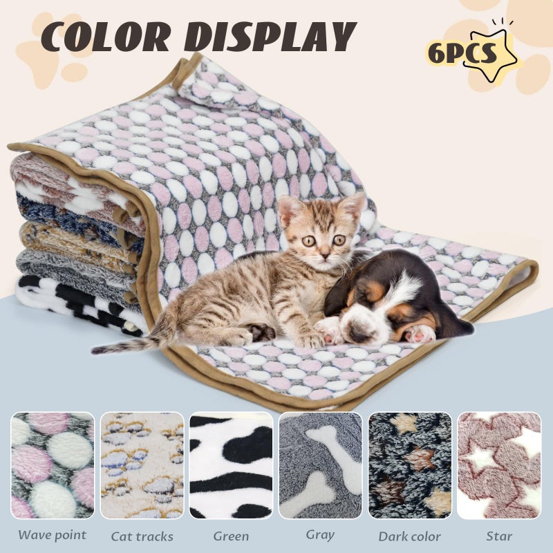 YedsIntu 6 Pcs Washable Guinea Pig Blankets Absorbent Small Animal Fleece Bedding Cage Liners Reusable Pet Pee Pad Sleep Mat Pad Cover for Hamster Ferret Rabbit Chinchilla Hedgehog (24" x 47") - Image 2