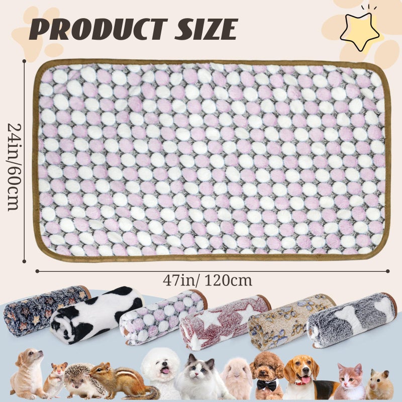 YedsIntu 6 Pcs Washable Guinea Pig Blankets Absorbent Small Animal Fleece Bedding Cage Liners Reusable Pet Pee Pad Sleep Mat Pad Cover for Hamster Ferret Rabbit Chinchilla Hedgehog (24" x 47") - Image 3