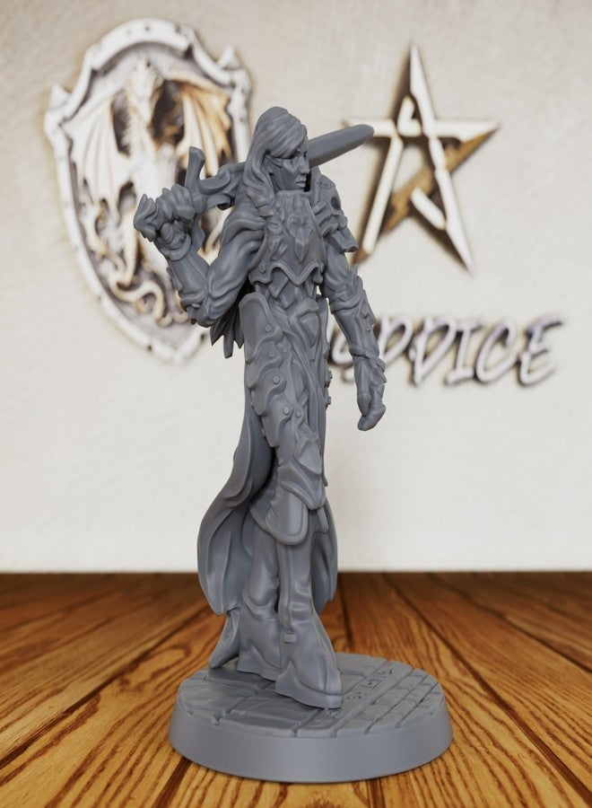 AUSPDICE Gothic Knight DND Miniatures - Unpainted 28mm Scale Human Warrior Figurine for Tabletop Gaming, Heavy Armored Hero or Villain Minis for TTRPGs - Anti Paladin (AS530) - Image 2