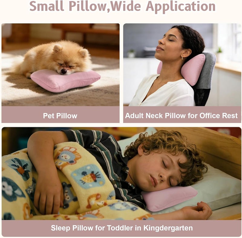 Tiny Pillow - 11"x7" Mini Travel Pillow for Neck, Lumbar, and Pets - Dusty Rose - Image 4