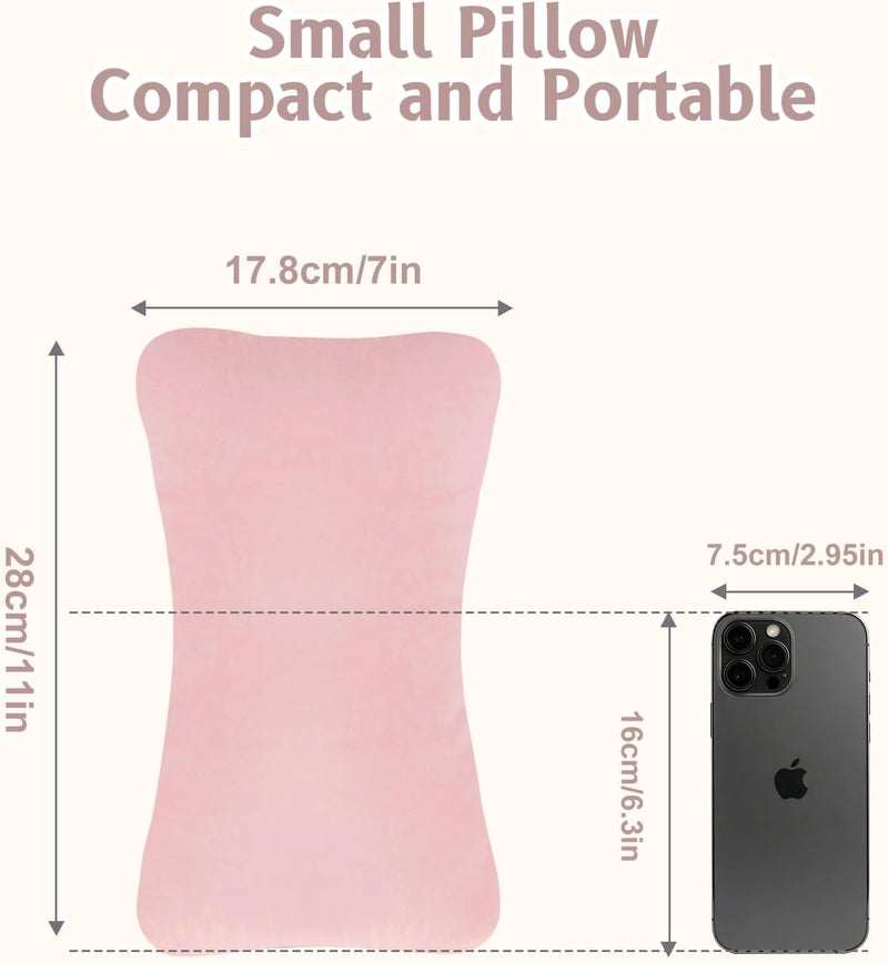 Tiny Pillow - 11"x7" Mini Travel Pillow for Neck, Lumbar, and Pets - Dusty Rose - Image 2