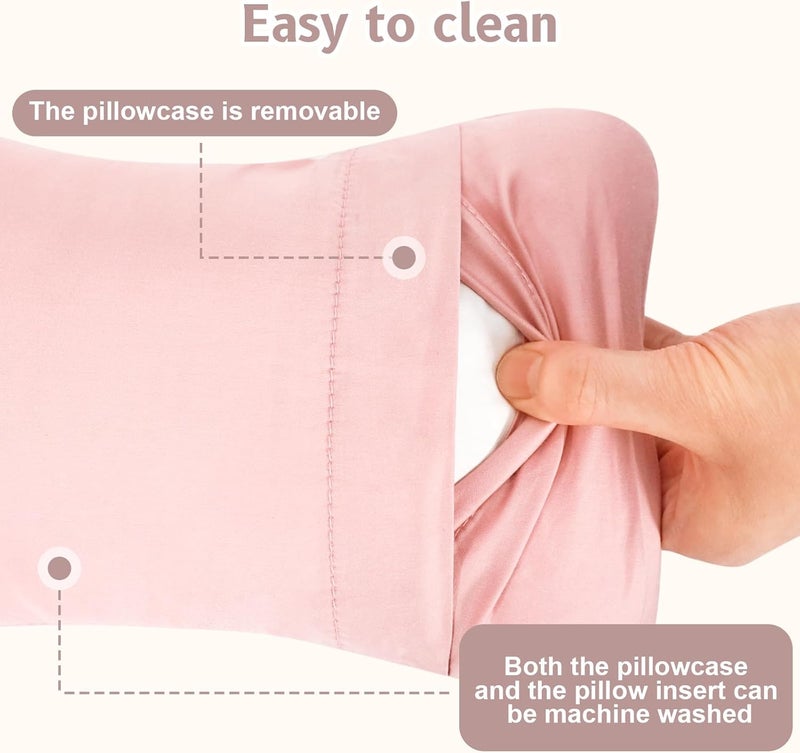 Tiny Pillow - 11"x7" Mini Travel Pillow for Neck, Lumbar, and Pets - Dusty Rose - Image 5