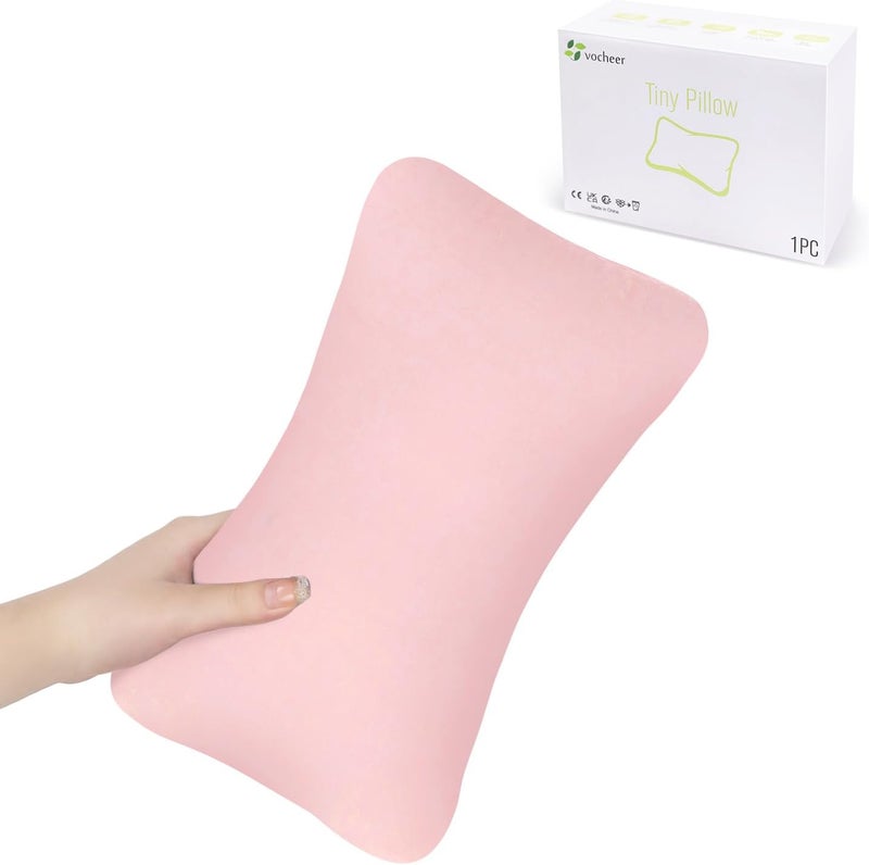 Tiny Pillow - 11"x7" Mini Travel Pillow for Neck, Lumbar, and Pets - Dusty Rose - Image 1