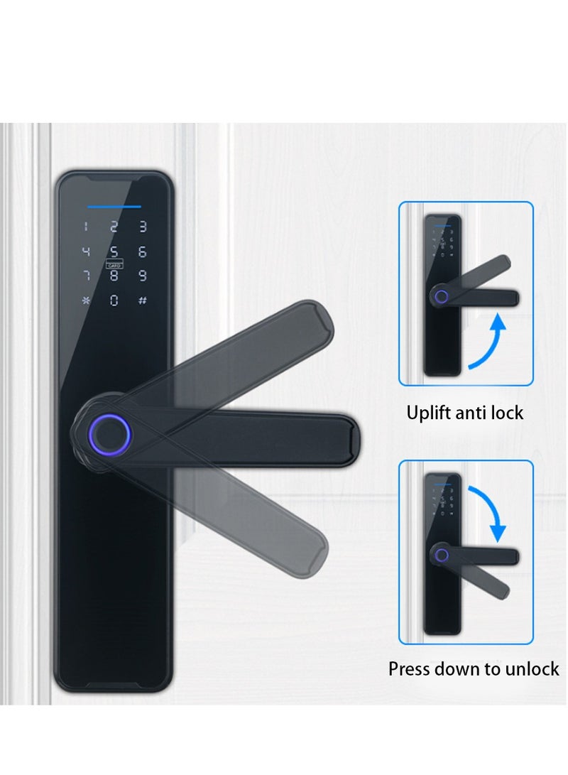 Smart Lock Smart Door Lock Fingerprint Door Lock WiFi  TUYA App Smart Lock Fingerprint Entry Smart Lock Biometric Door Lock Keypad Deadbolt (Light Pink） - Image 2