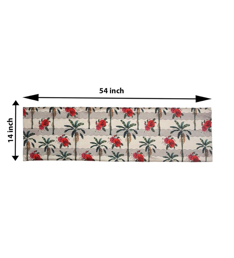 PentaDeco 54 inch Floral Graphic Art Table Runner Beige - Image 4