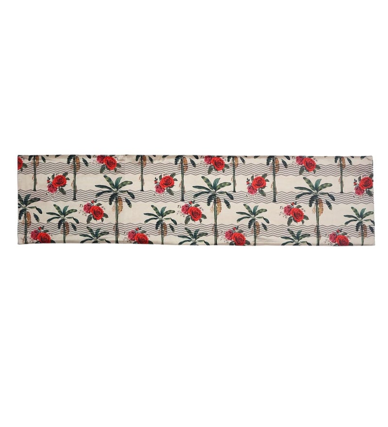 PentaDeco 54 inch Floral Graphic Art Table Runner Beige - Image 3