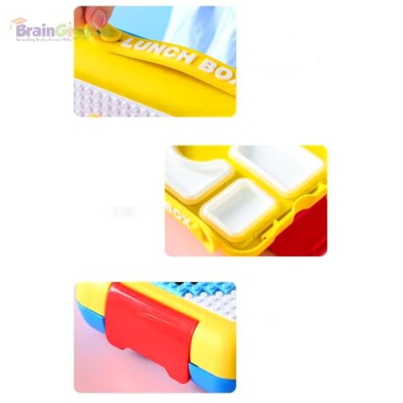 Lunch Box for Leakproof, BPA-Free, Insulated, Airtight Bento Box with Compartments and Building Blocks Lunchbox for Girls and Boys Tiffin for School, Nursery - Image 5