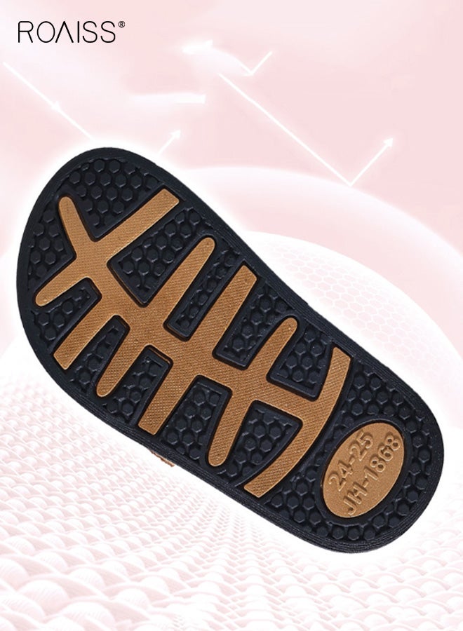 roaiss Children's Boken Shoes, Summer Non-Slip Soft-Sole Sandals, Boys' and Girls' Bathroom/Shower/Beach Shoes for Outdoor Wear, PVC Open-Toe Flip-Flops, Light Brown - Image 3