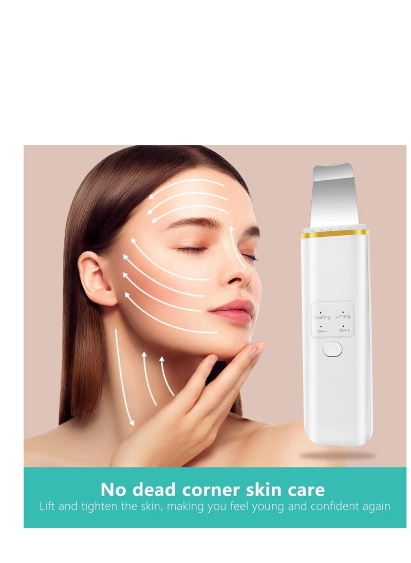 KASTWAVE Skin Scrubber Face Spatula Blackhead Remover Pore Cleaner Beauty Lifting Tool with 4 Modes Care Tools Comedones Extractor for Facial Deep Cleansing 2 Silicone Covers Included  - Image 3