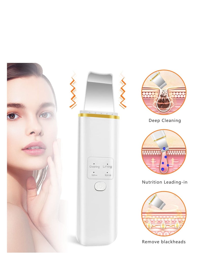 KASTWAVE Skin Scrubber Face Spatula Blackhead Remover Pore Cleaner Beauty Lifting Tool with 4 Modes Care Tools Comedones Extractor for Facial Deep Cleansing 2 Silicone Covers Included  - Image 2