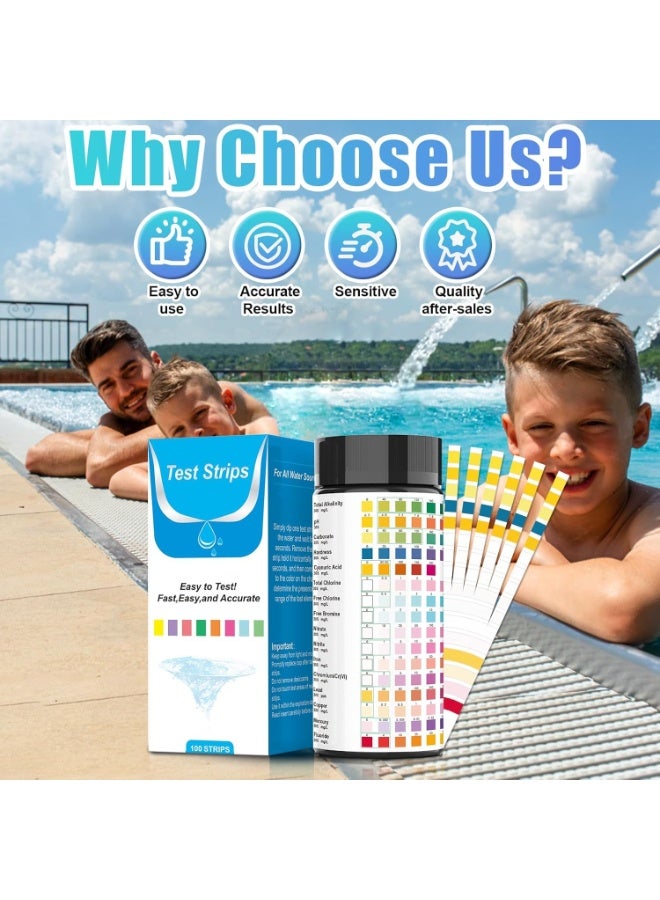 KOWVOWZ 16 in 1 Premium Water Test Kit Pool Test Strips Home Water Quality Test Strips Water Testing Kits for Drinking Water Test Strips with Hardness pH Lead Iron Copper Chlorine and More - Image 4