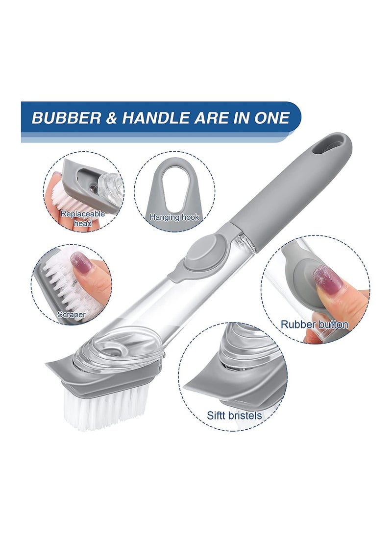 صوجي فرشاة غسيل الأطباق رمادي/أبيض/فضي 9.3 x 6 سنتيمتر - Image 4