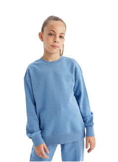DeFacto Girl Relax Fit Crew Neck Long Sleeve Knitted Sweat Shirt  - Image 1